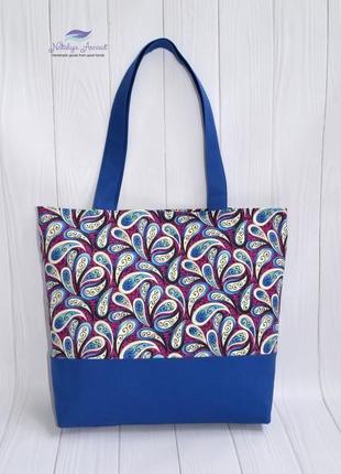 Текстильна сумка сапфір3 фото