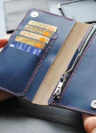 Шкіряний гаманець ручної роботи. шкіряне портмоне з гравіруванням. гаманець з тисненням.1 фото