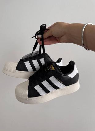 Кроссовки adidas superstar 2w black / white sole premium6 фото