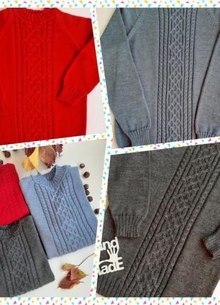 Шерстяной мериносовый свитер детский 80-1463 фото