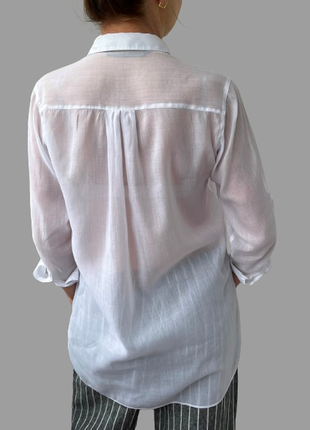Белая рубашка zara женская р.445 фото
