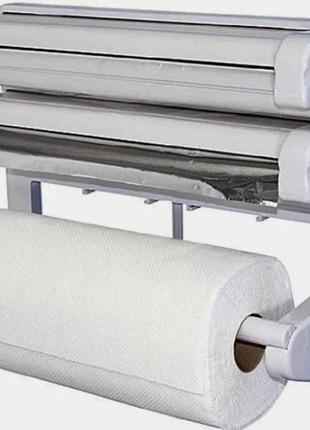 Кухонний диспенсер для плівки, фольги та рушників kitchen roll triple paper dispenser2 фото