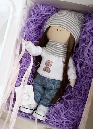 Інтер'єрна текстильна лялька1 фото