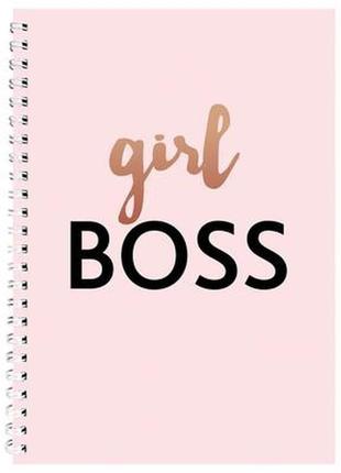 Блокнот girl boss розовый