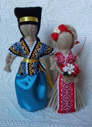 Лялька-мотанка "козак і берегиня" подарунок-оберіг у родину. handmade.3 фото