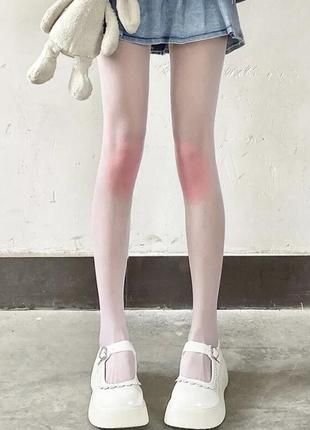 Колготки белые с румяными коленками в стиле лолита косплей7 фото