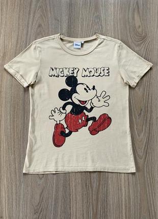 Женская хлопковая футболка с принтом mickey mouse1 фото