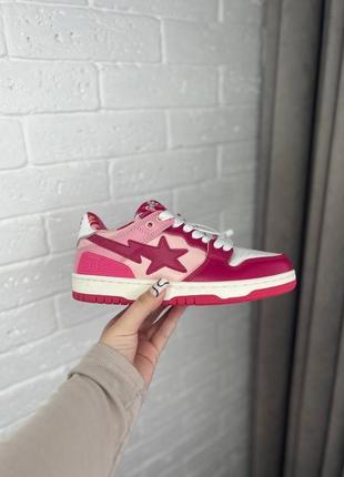 Жіночі кросівки a bathing ape bape sk8 sta pink1 фото