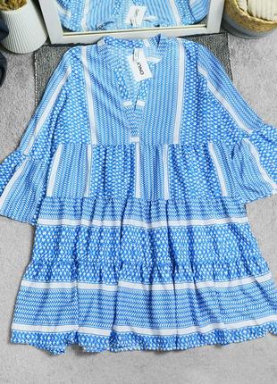 Новое невероятно нежное бело-синее платье only