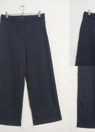 Широкие  брюки палаццо  темно-синие m&s collection4 фото