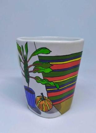 Чашка керамическая с рисунком, чашка на подарок, расписанная вручную чашка2 фото
