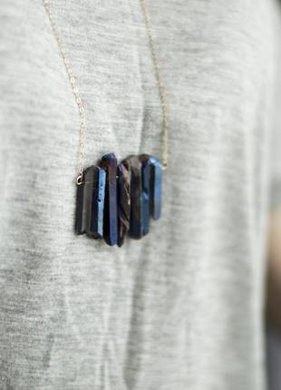 Підвіска з синього кварцу, підвіска з натуральними каменями6 фото