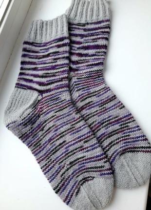 Шкарпетки вовняні вязані спицями2 фото