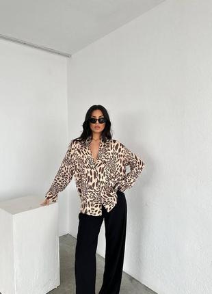 Рубашка леопард стильная качественная вискоза