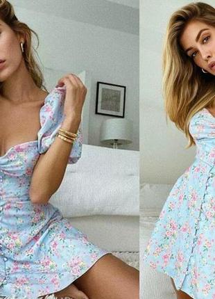 Распродажа платье prettylittlething с пуговицами/петлями asos цветочное8 фото