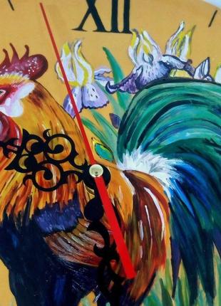 Часы настенные, настенные часы, часы с петухом, подарочные часы, керамические часы