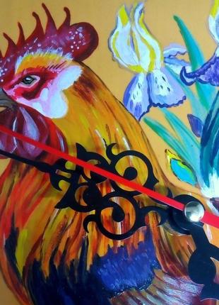 Часы настенные, настенные часы, часы с петухом, подарочные часы, керамические часы