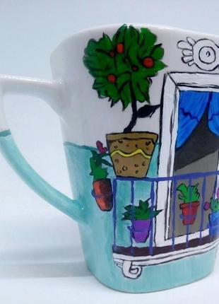 Чашка керамическая с рисунком, чашка на подарок2 фото