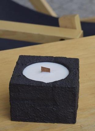 Натуральная соевая свеча с деревянным фитилем 7-8 часов горения