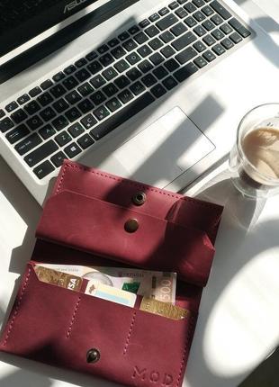 Кожаный кошелек mod™ long max, шкіряний гаманець, клатч портмоне3 фото