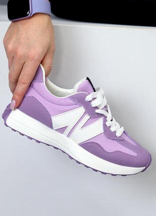 Кроссовки на каждый день фиолетовые белые8 фото
