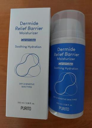 Purito dermide relief barrier moisturizer – крем с керамидами для укрепления защитного барьера 100 мл1 фото