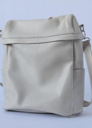 Стильний жіночий рюкзак-сумка з натуральної шкіри