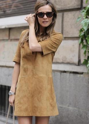 Zara плаття сорочка зі штучної замши