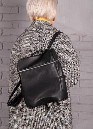 Стильный женский рюкзак-сумка из натуральной кожи3 фото