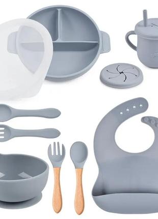 Силиконовая посуда набор посуды для младенцев2 фото