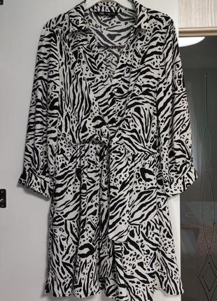 Легкое платье в принт зебры от zara 🖤🤍1 фото