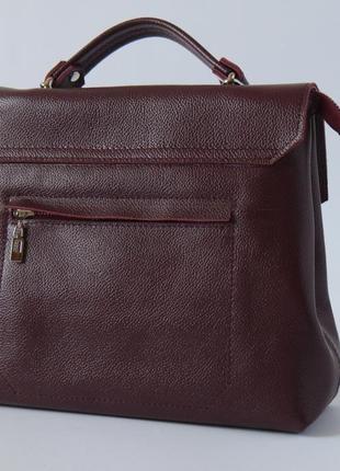 Стильная женская сумка (кожа) цвета марсала3 фото
