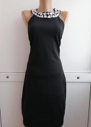 Платье женское чёрное с камушками вечернее1 фото