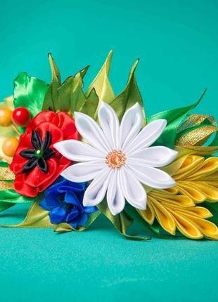 Обруч для волосся "квіти україни"1 фото