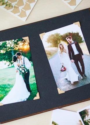 Свадебный фотоальбом, свадебный скрапбук с именной гравировкой3 фото