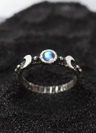 Серебряное кольцо с полумесяцем 'laluna' | кольцо с лунным камнем | лунный камень1 фото
