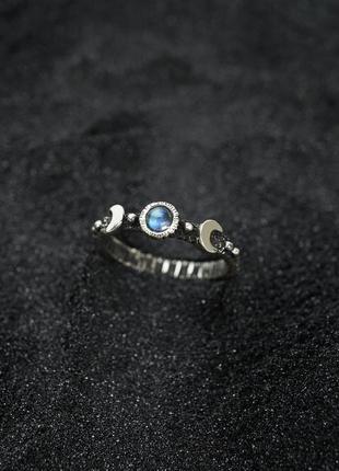 Серебряное кольцо с полумесяцем 'laluna' | кольцо с лунным камнем | лунный камень2 фото