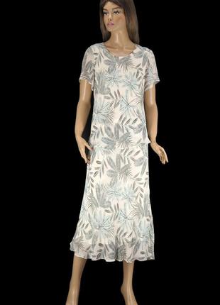 Новое брендовое вискозное платье миди "debenhams" в цветочный принт. размер uk16/eur44.1 фото