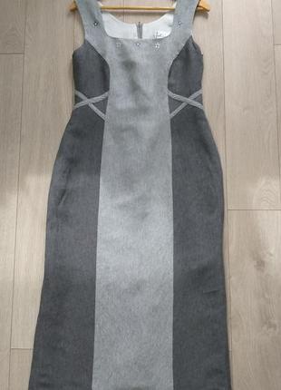 Платье платье футляр миди с коррекцией фигуры лен льняное на подкладке повседневное