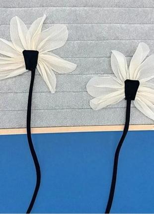 Сет - 2 брошки цветок из ткани 12 см + 40-45см4 фото