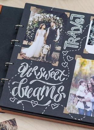 Свадебный скрапбук, свадебный фотоальбом, с уникальным дизайном и именной гравировкой7 фото