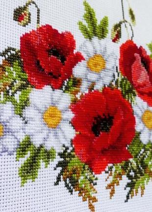 Рушник "полевые цветы" ручная вышивка крестиком3 фото