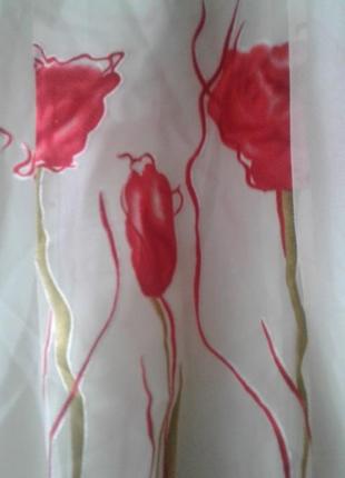 Шикарная шифоновая юбка с розами винтаж5 фото