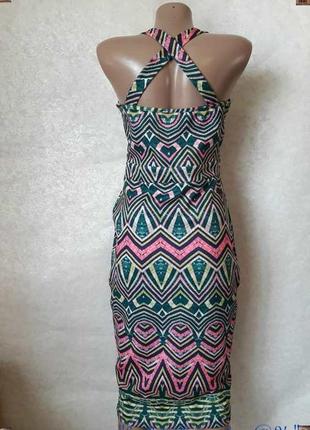 Фирменное river island платье-миди в разноцветный орнамент в новом состоянии, размер м-л2 фото