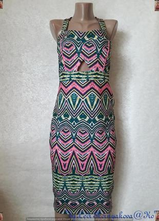 Фирменное river island платье-миди в разноцветный орнамент в новом состоянии, размер м-л1 фото