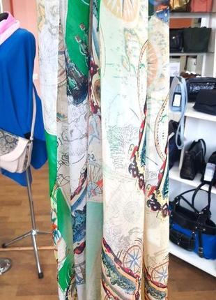 Палантин шарф женский разноцветный шифоновый двусторонний, подарок для нее10 фото