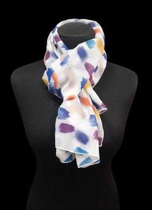 Палантин шарф жіночий різнокольоровий шифоновий двосторонній, подарунок для неї3 фото