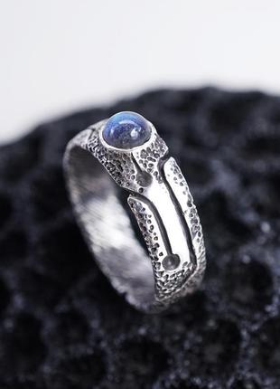 Мужское серебряное кольцо glow | кольцо с лабрадоритом4 фото