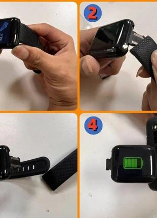 Смарт-годинник smart watch крокомір підрахунок калорій кольоровий екран, білий6 фото