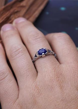 Серебряное кольцо с камнем  лазурит "argo"2 фото